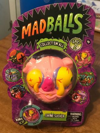 Madballs Swine Sucker 3 - Inch Foam Ball Series 2 Nip W/ Bonus Xcap