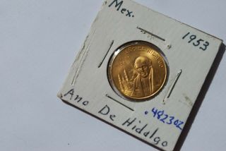 Gold Mexico 20 Peso Ano De Hidalgo Coin.  4822 Oz. ,  1953 Km M92a