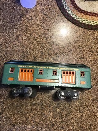 Ives 332 Railway Mail Baggage Car Peacock Orange With Box
