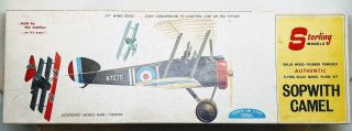 Vintage Sterling Models Sopwith Camel Flying Scale Plane Wwi Kit A26 Balsa Wood