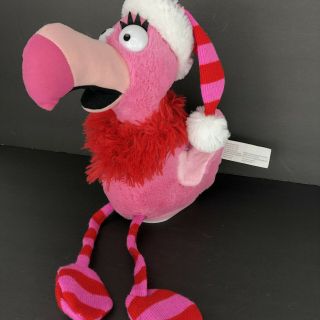 Gemmy Pink Flamingo Animated Singing Dancing Bird Santa Baby Christmas
