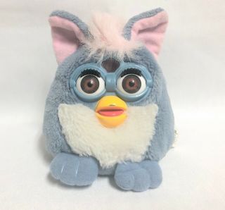 1999 Tiger Furby Buddies Series 70 - 700 Plush 4 Inches Blueish Grey And Pink