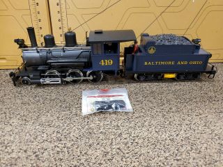 Lgb G Scale 2 - 6 - 0 Steam Locomotive & Tender Baltimore & Ohio 24194
