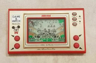 Nintendo Game & Watch Mickey Mouse Handheld Video Game W/ Battery Cover