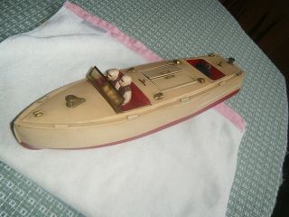 Vintage 1930s Lionel Craft Wind Up No.  43 Speed Boat w/ Stand 2