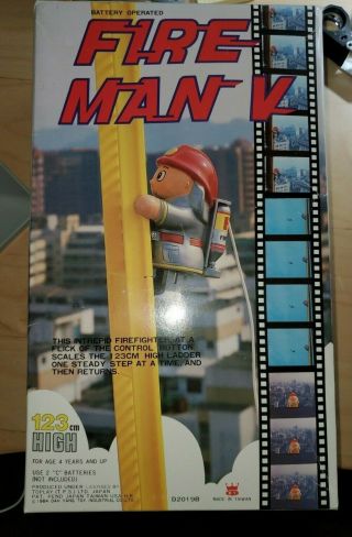 Vintage Fire Man Fireman V Climbing B/o Toy 1984 Taiwan Old Stock -