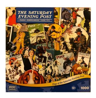 Mega Puzzles 100 Complete Dogs Of The Saturday Evening Post 1000 Pc Puzzle