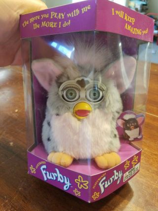 Gray,  Pink & Black Dotted Furby Tiger Electronics 70 - 800 Leopard