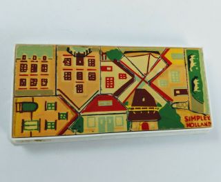 Vintage Simplex Holland Wood Tray Puzzle House Windmill 3