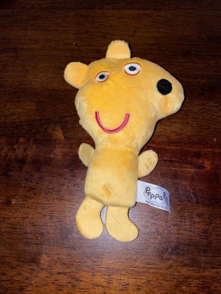 Peppa Pig Plush Doll Teddy Bear Yellow Flat 7 " 2003 Stuffed Animal