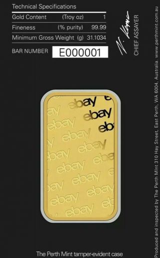 STAKE YOUR CLAIM EBAY 1 oz 99.  99 PURE GOLD BAR still from THE PERTH 3