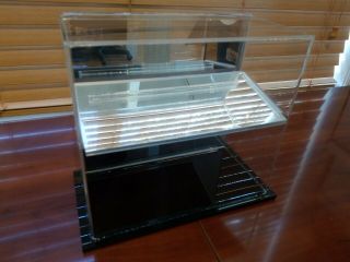 2 Car Tiered Acrylic Flat 1:24 Display Case With Plastic Base And Mirrored Back