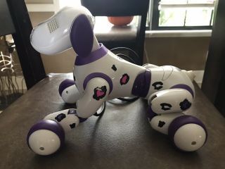 Zoomer Zoomie Puppy Robotic Voice Barking Dog Spin Master Purple Dalmation 2