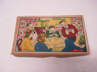 Vtg 1948 - 1952 Occupied Japan Puzzle Rings Box