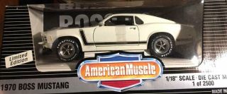 Ford Boss 302 Mustang 1970 White 1:18 Diecast Ertl American Muscle 1 Of 2500