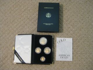 2000 - W American Eagle Gold Bullion Coins Proof Set - 4 Coin Set - Mib With