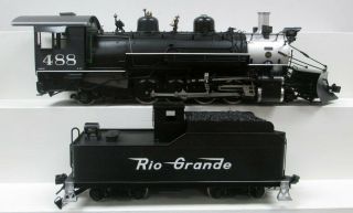 Accucraft AL88 - 234 1:20.  3 Scale D&RGW K36 2 - 8 - 2 Steam Locomotive and Tender 488 2
