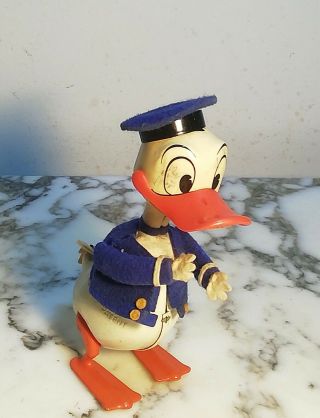 Schuco " Donald Duck " Germany,  Wind Up Tin Toy Clockwork 15 Cm