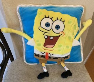 3d Sponge Bob Squarepants Plush Pillow Blue Moveable Arms And Legs