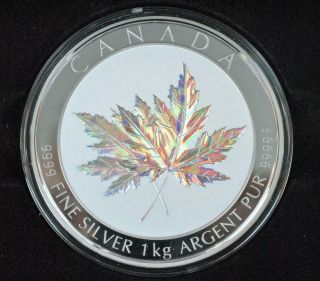 2015 Canada $250 Maple Leaf Forever - 1 Kilo.  999 Pure - Largest Hologram Coin