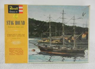 Stag Hound Clipper Ship : Htf 1962 Revell Model Kit : Box Art By John Steel