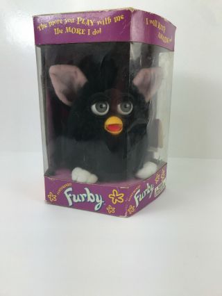 1998 Furby Black Tiger Electronics Gray Eyes Model 70 - 800