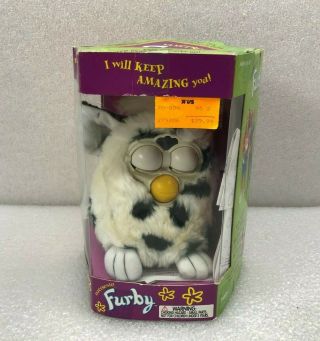 1998 Tiger Electronics Furby Black Dots White Feet And Grey Blue Eyes Not