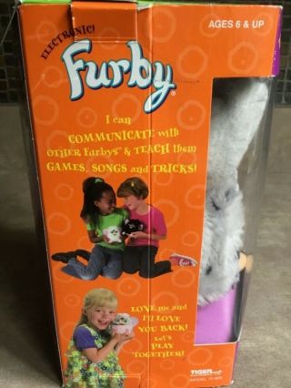 1998 Tiger Electronics Furby Grey with Black Fur Pink Breast/Ears Not 2