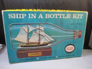 Vintage Ship In A Bottle Kit Model Boat Lively Lady