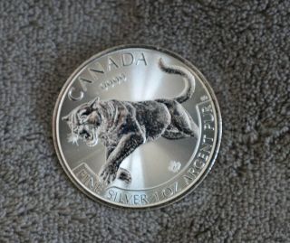 Roll Of 25 2016 1 Oz Canadian Silver Cougar Predator Series $5 Coin Fine Silver