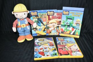 Bob The Builder Talking Doll 11 " Plush,  2 Dvds,  & 3 Paperback Books