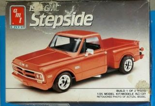 1972 Gmc Stepside Pickup Truck Amt 6081 Open Complete 1/25