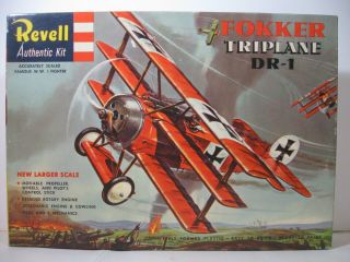 1957 Vintage Revell " S " Kit 1/28 Fokker Dr - 1 Triplane H - 270:198 (first Issue)