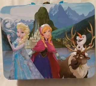 Disney Frozen Elsa & Anna Metal Lunch Box With 48 - Piece Puzzle