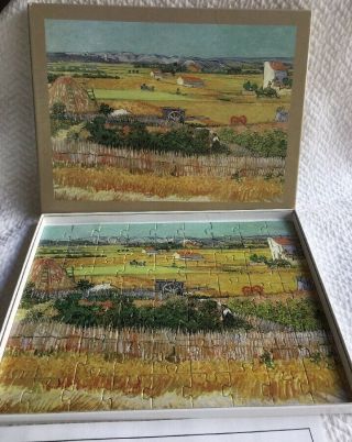 Vincent Van Gogh The Harvest Travel Double Sided Puzzle Euc