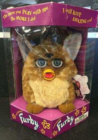 1998 Furby Model 70 - 800: Brown Spotted With Blue Eyes.