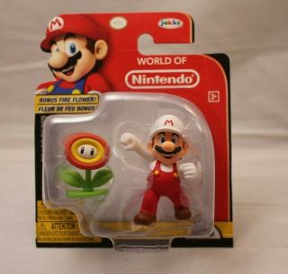 World Of Nintendo Mario W/bonus Fire Flower 4 Inch - Nib