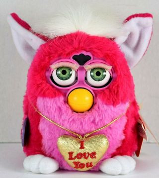 I Love You Furby Valentine’s Day Edition1999 Magenta Pink Htf Tags Woring Shelf