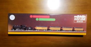 Marklin 81419 4 - 6 - 0 Casey Jones Illinois Central Steam Locomotive Set Z Scale Rr