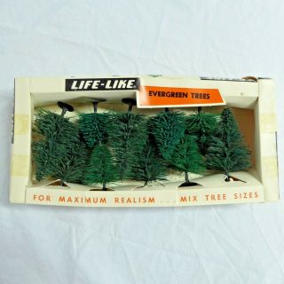 Life - Like Evergreen 10 Trees Vintage Model Railroad Sizes For O S And Ho Gauge
