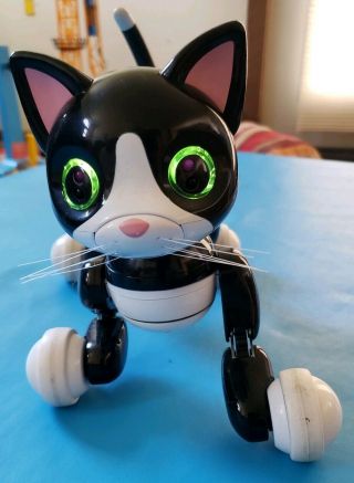 Zoomer Kitty Interactive Cat Robot Pet Black Kitten W/ Charger Great