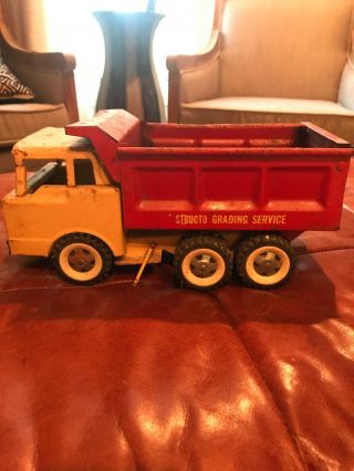 Vintage ‘60s Structo Grading Service Dump Truck With Logs Pressed Steel