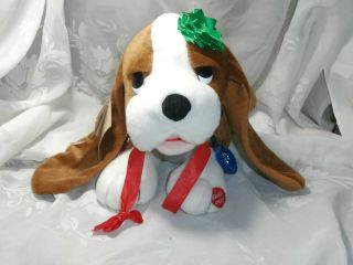 Chantilly Lane Musical Animated Dog Plush Sings " Nuttin For Christmas " Lights Up