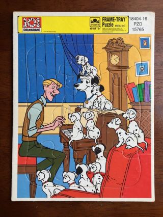 Golden Frame - Tray Puzzle 12 Piece Walt Disney’s 101 Dalmatians Vintage Movie