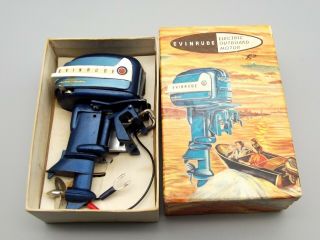 Vtg Evinrude Battery Operated K&o Toys Outboard Motor Electric Starling,  Box