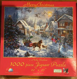 Sunsout Merry Christmas By Nicky Boehme 1000 Piece Puzzle 100 Complete