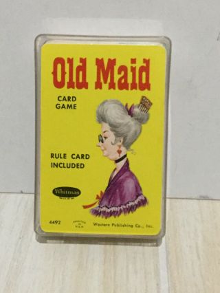 Vintage Whitman Old Maid Card Game No.  4492 Complete w/ Rules in Case 1960’s 2