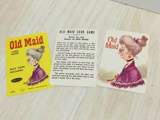 Vintage Whitman Old Maid Card Game No.  4492 Complete w/ Rules in Case 1960’s 3