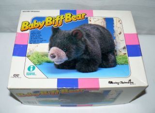 Iwaya Vintage Baby Biff Bear Battery Operated 1987 Box