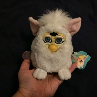 Furby Babies Tiger White Pink Ears With Tags And